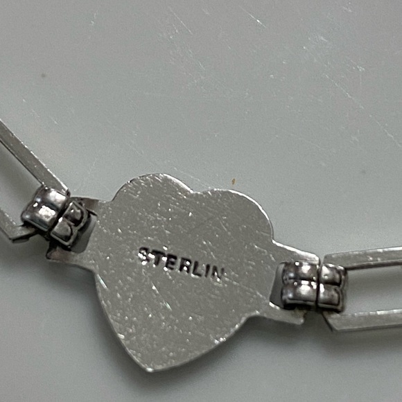 VTG Sterling 3 Hearts Guilloche Bracelet - Picture 7 of 10